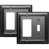 Architectural Combo Toggle / Rocker Light Switch Wall Plate - Black